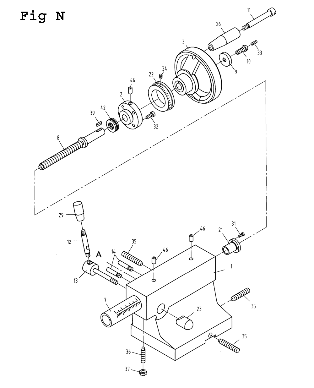 Fig-14 Diagram and Parts List for BDB-1340A 321108 Jet Lathe