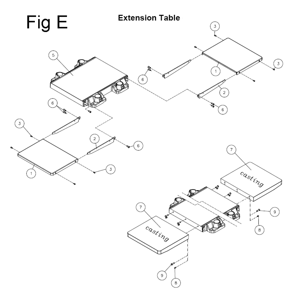 Fig-5 Diagram and Parts List for 722155  Jet Planer Jointer