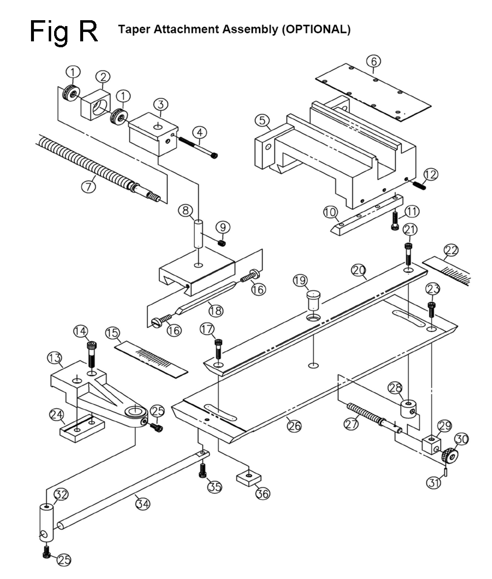 Fig-23 Diagram and Parts List for 311450  Jet Lathe