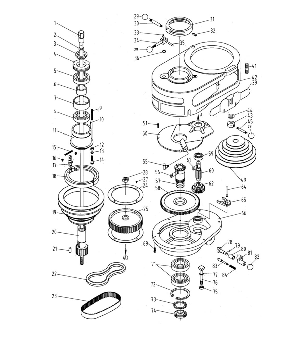 Fig-0 Diagram and Parts List for JTM-2 690017 Jet Mill