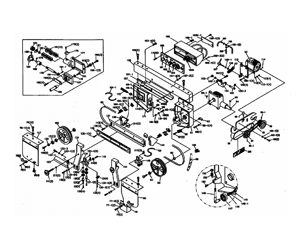 Fig-1 Diagram and Parts List for 414473  Jet Table Saw