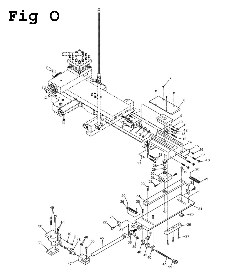 Fig-20 Diagram and Parts List for EGH-1740 892508 Jet Lathe
