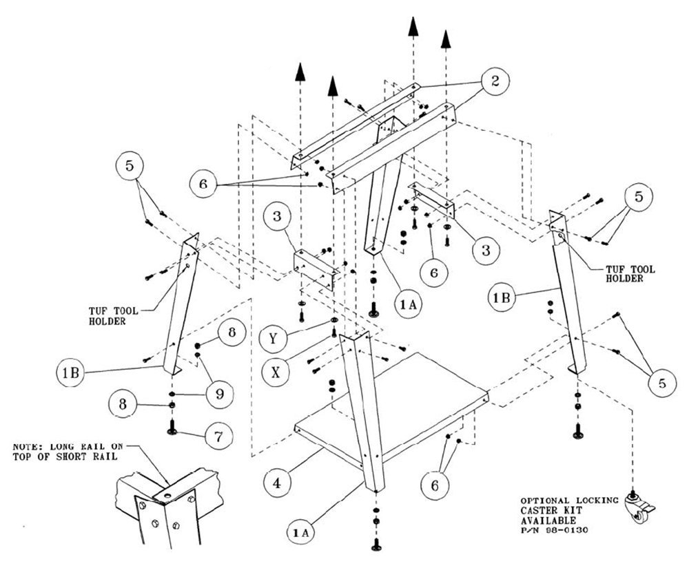 Fig-0 Diagram and Parts List for 638004  Jet Tool Stand & Cart