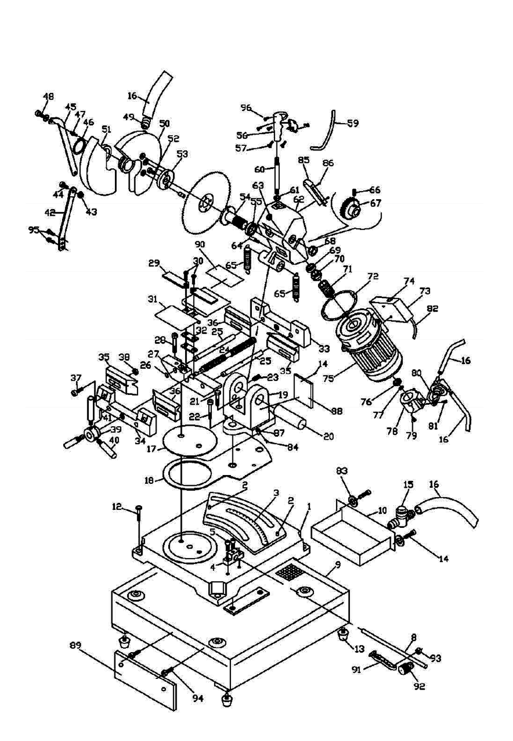 Page 1 Diagram and Parts List for 414220  Jet Saw