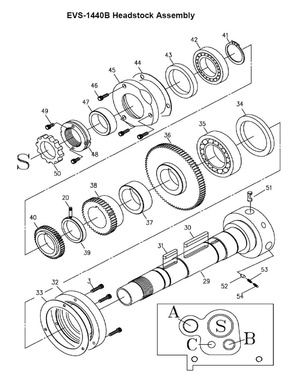 Fig-1 Diagram and Parts List for 311450  Jet Lathe