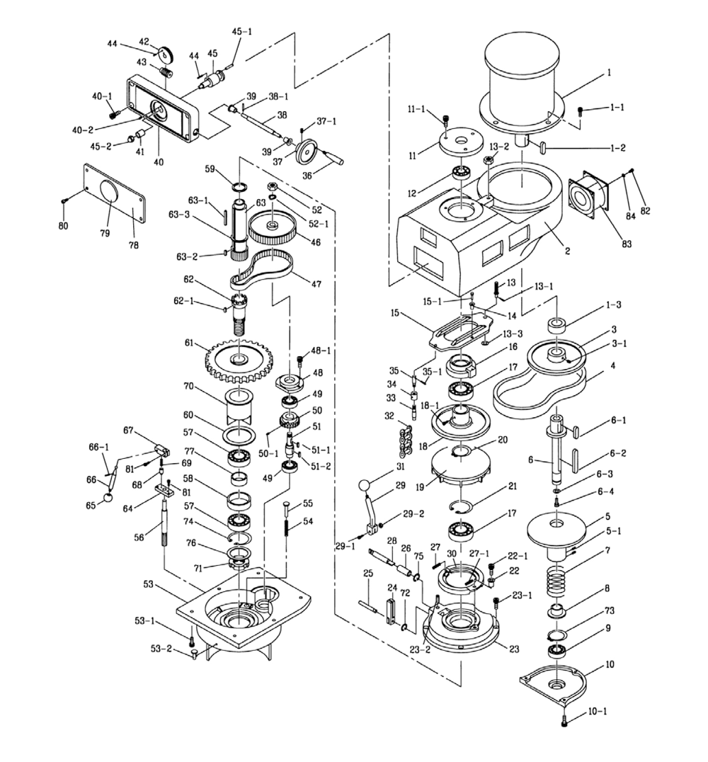 Fig-0 Diagram and Parts List for JTM-1055 650057 Jet Mill