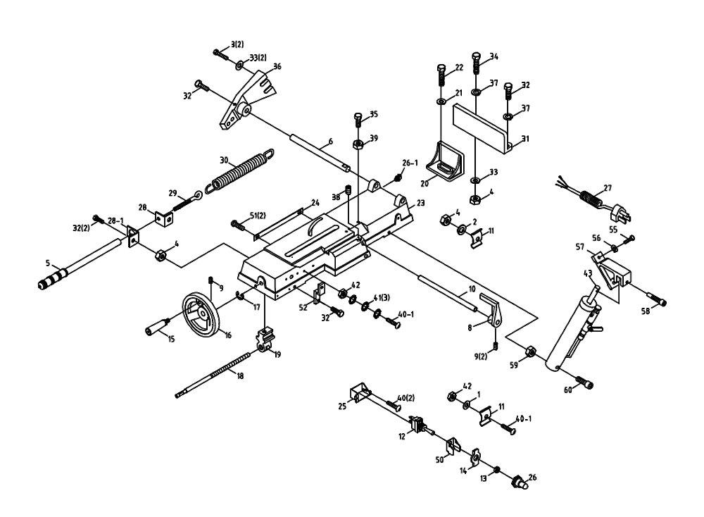 Fig-0 Diagram and Parts List for 414453  Jet Table Saw