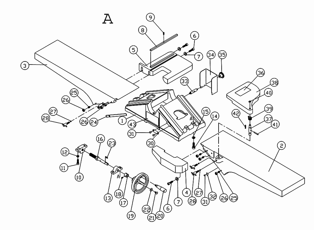 Fig-1 Diagram and Parts List for 708458K  Jet Planer Jointer