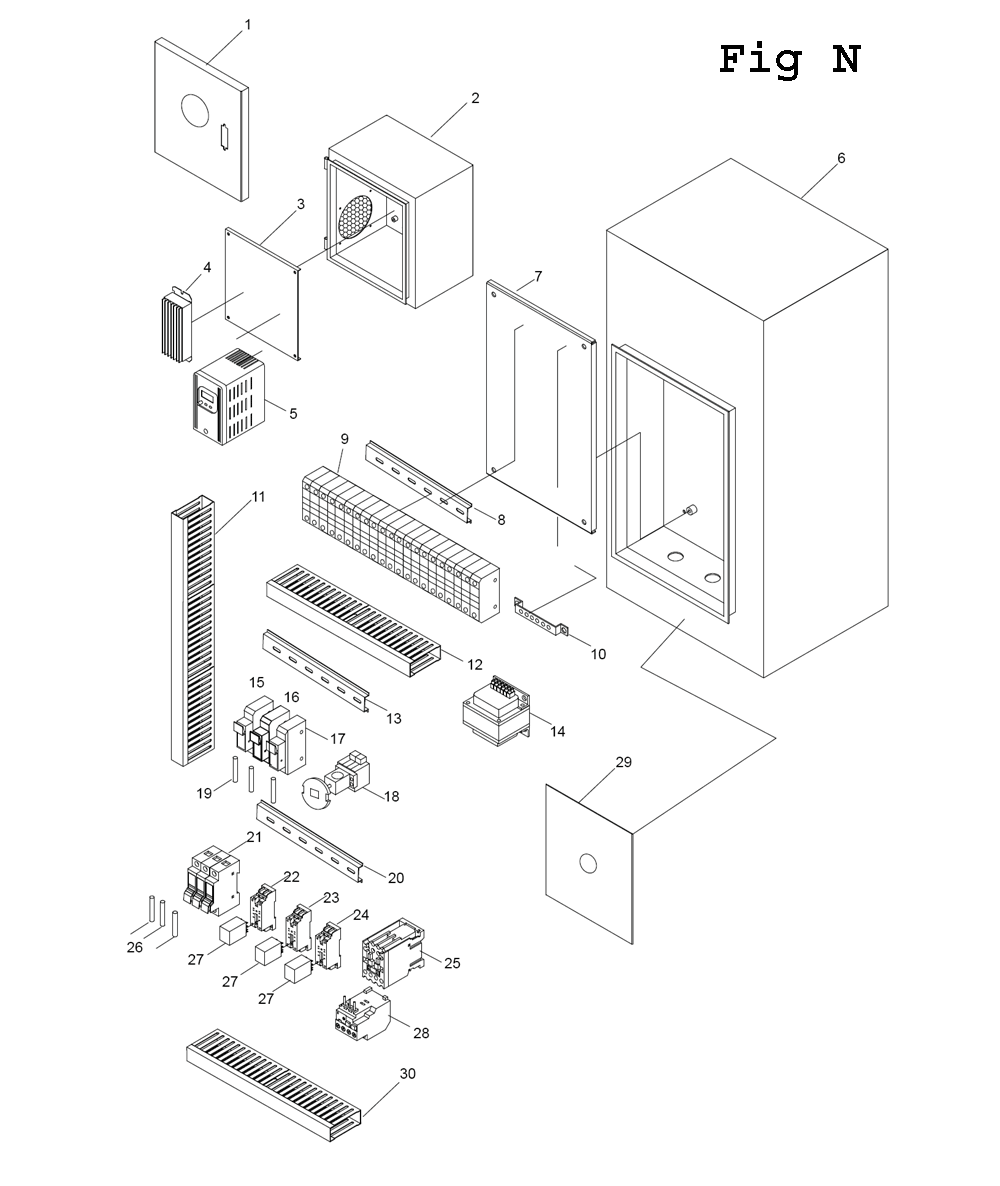 Fig-19 Diagram and Parts List for E-1236VS 892305 Jet Lathe
