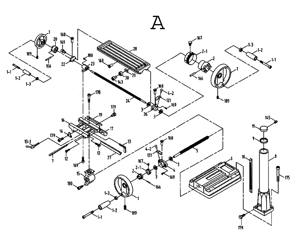 Fig-1 Diagram and Parts List for 350017  Jet Mill
