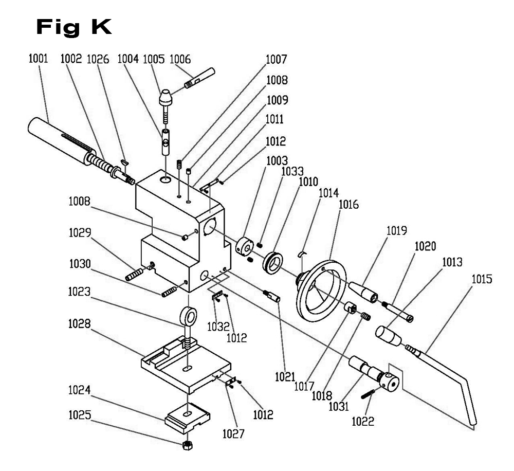 Fig-7 Diagram and Parts List for 321379  Jet Lathe