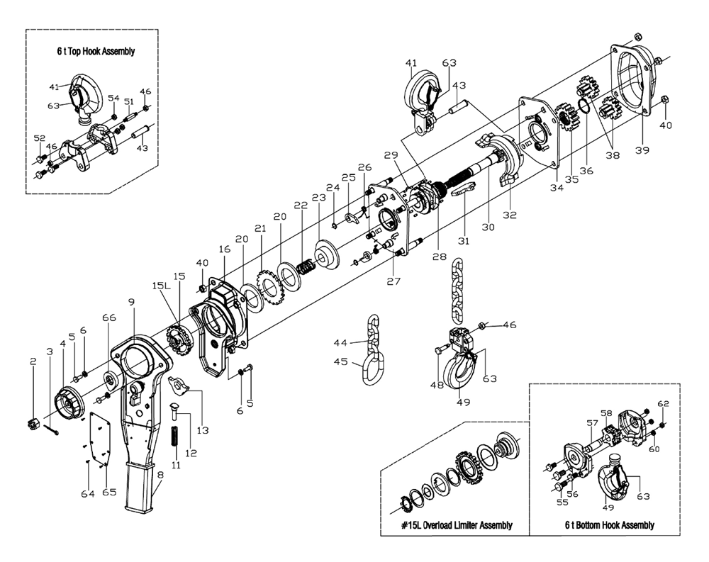 Page 1 Diagram and Parts List for 187797  Jet Hoist & Winch