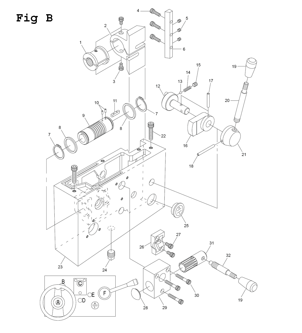 Fig-5 Diagram and Parts List for E-1236VS 892305 Jet Lathe