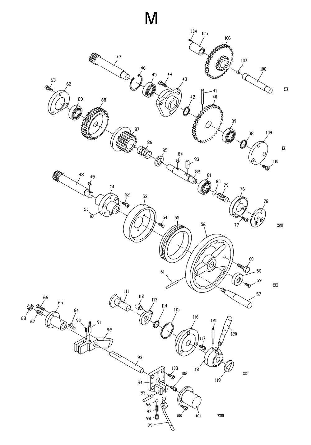 Fig-13 Diagram and Parts List for 321382  Jet Lathe