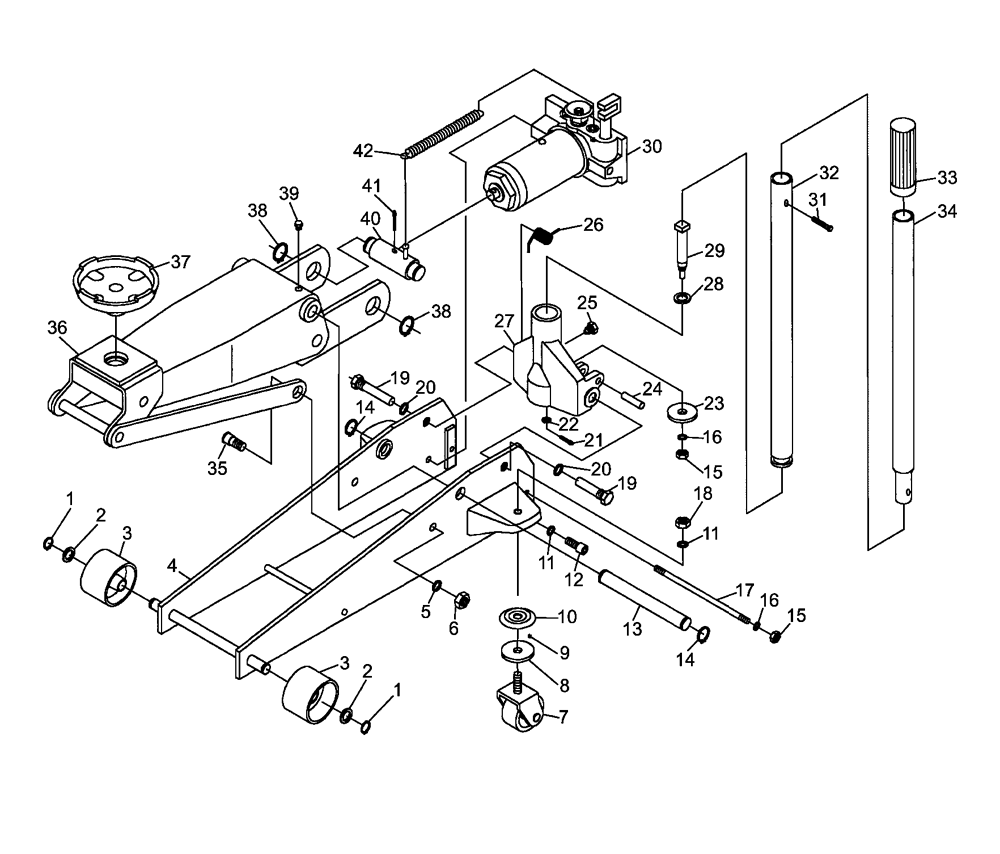 Fig-0 Diagram and Parts List for 454223  Jet Hand Truck & Dolly
