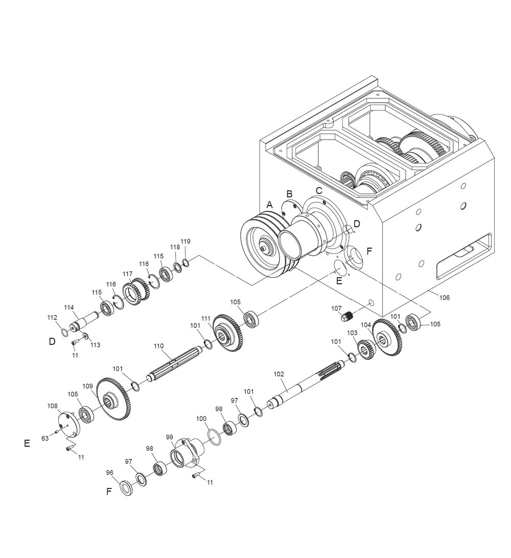 Fig-2 Diagram and Parts List for EGH-1740 892509 Jet Lathe