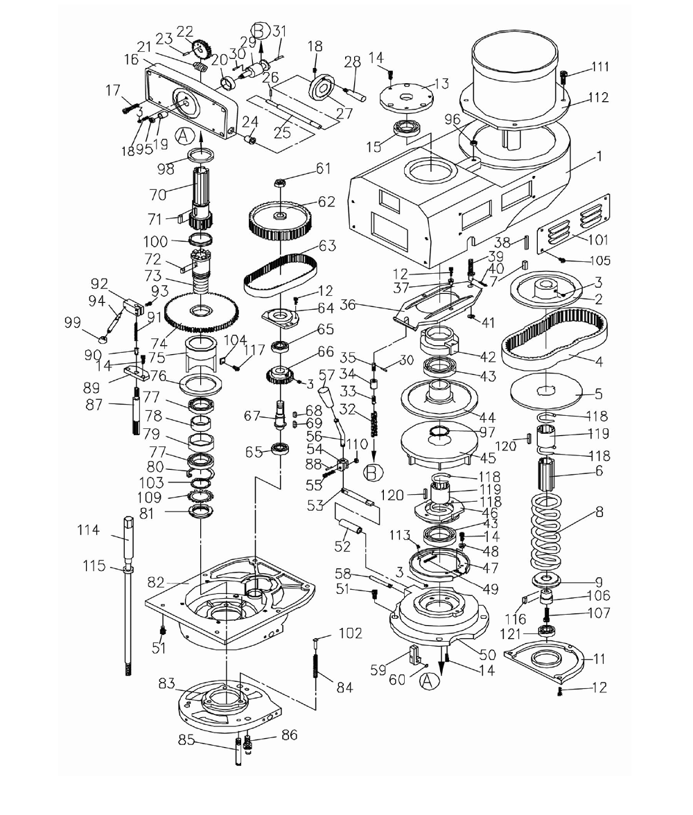 Fig-0 Diagram and Parts List for JTM-4VS 690068 Jet Mill