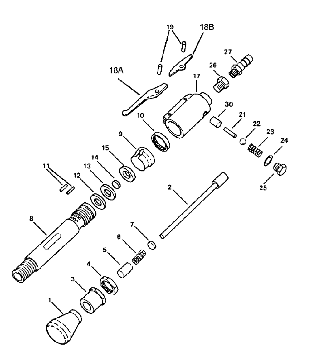 Page 1 Diagram and Parts List for 556633  Jet Hammer