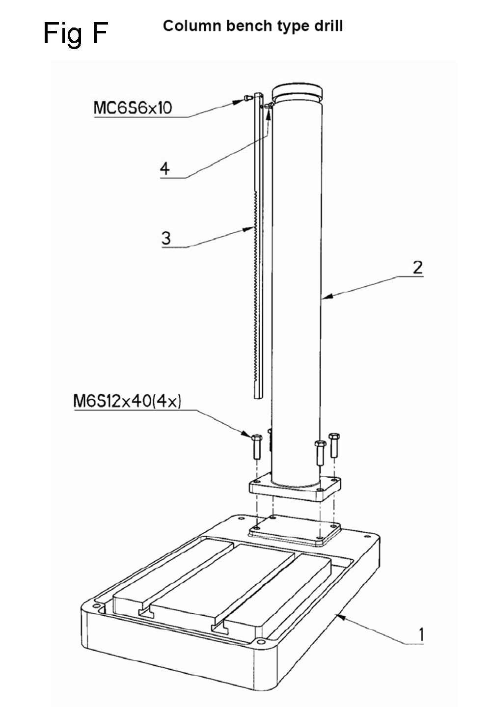Fig-6 Diagram and Parts List for 354030  Jet Drill Press