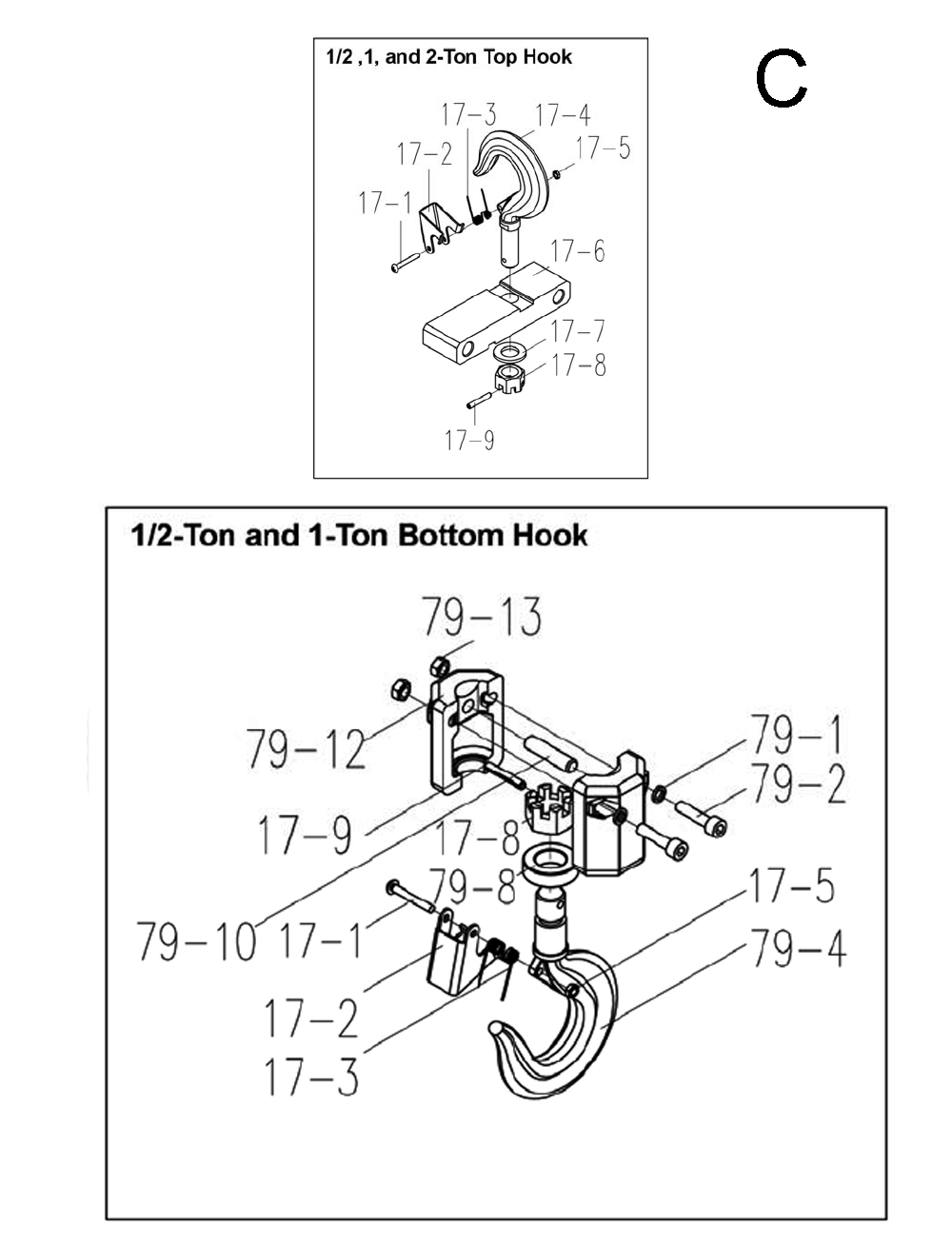 Fig-3 Diagram and Parts List for 131000  Jet Hoist & Winch