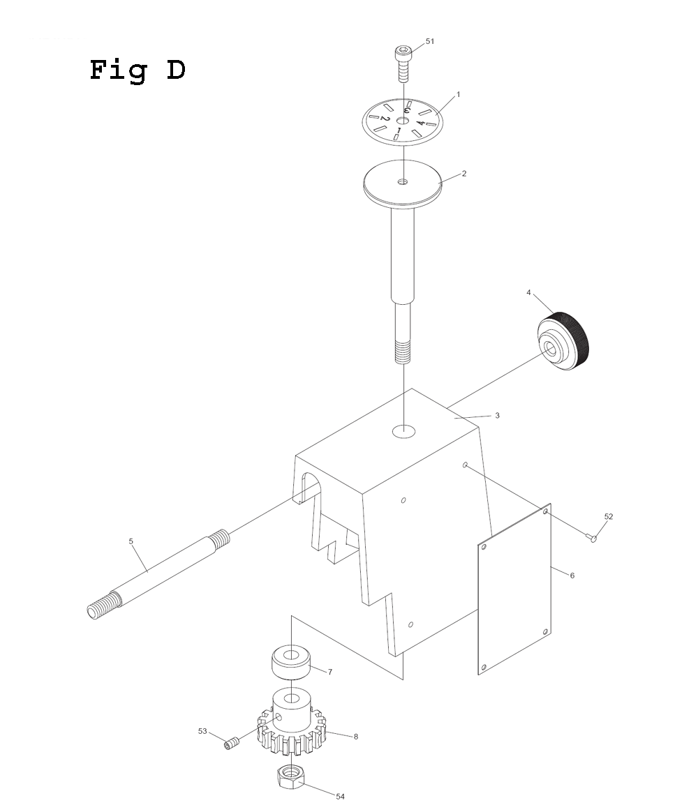 Fig-8 Diagram and Parts List for EGH-1880 892606 Jet Lathe