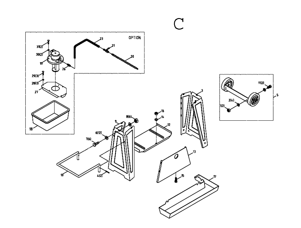 Fig-3 Diagram and Parts List for 414453  Jet Table Saw