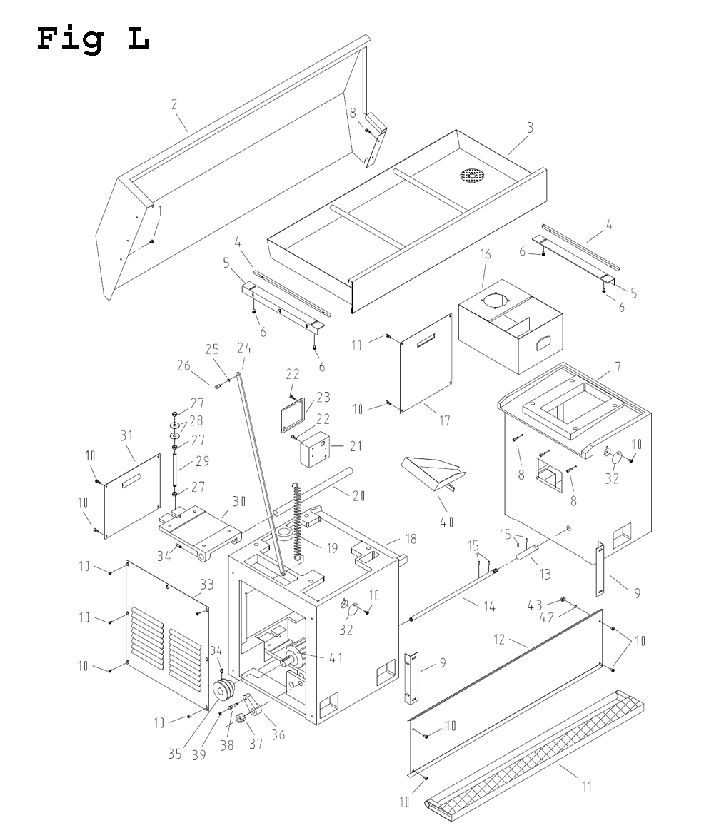 Fig-12 Diagram and Parts List for GH-1340W-1 321126 Jet Lathe