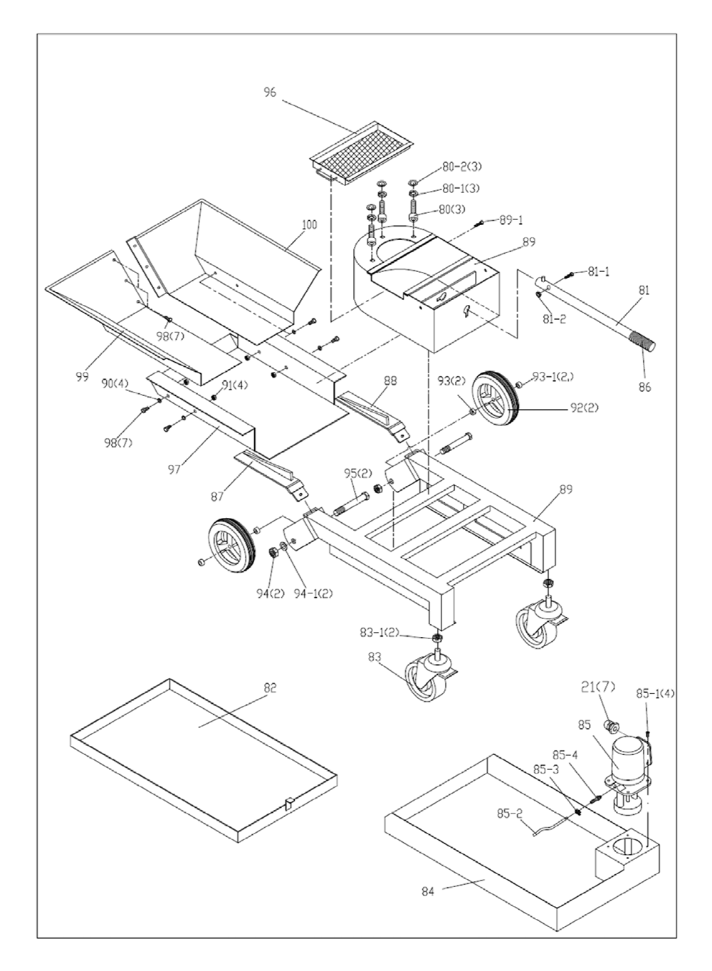 Fig-3 Diagram and Parts List for 424465  Jet Table Saw