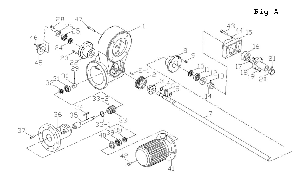 Fig-1 Diagram and Parts List for J-720R 320033 Jet Drill Press