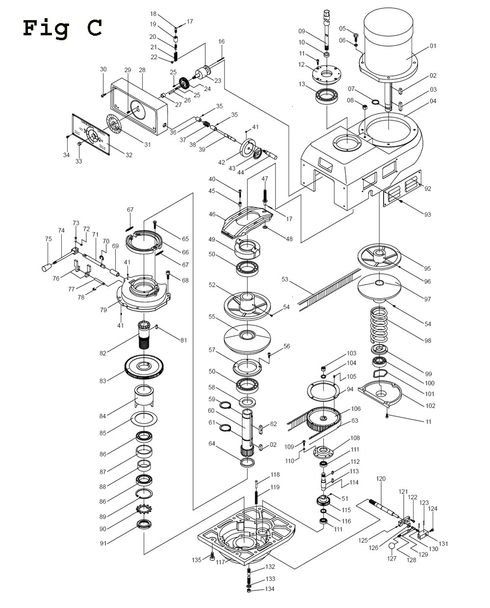 Fig-3 Diagram and Parts List for ETM-949  Jet Mill