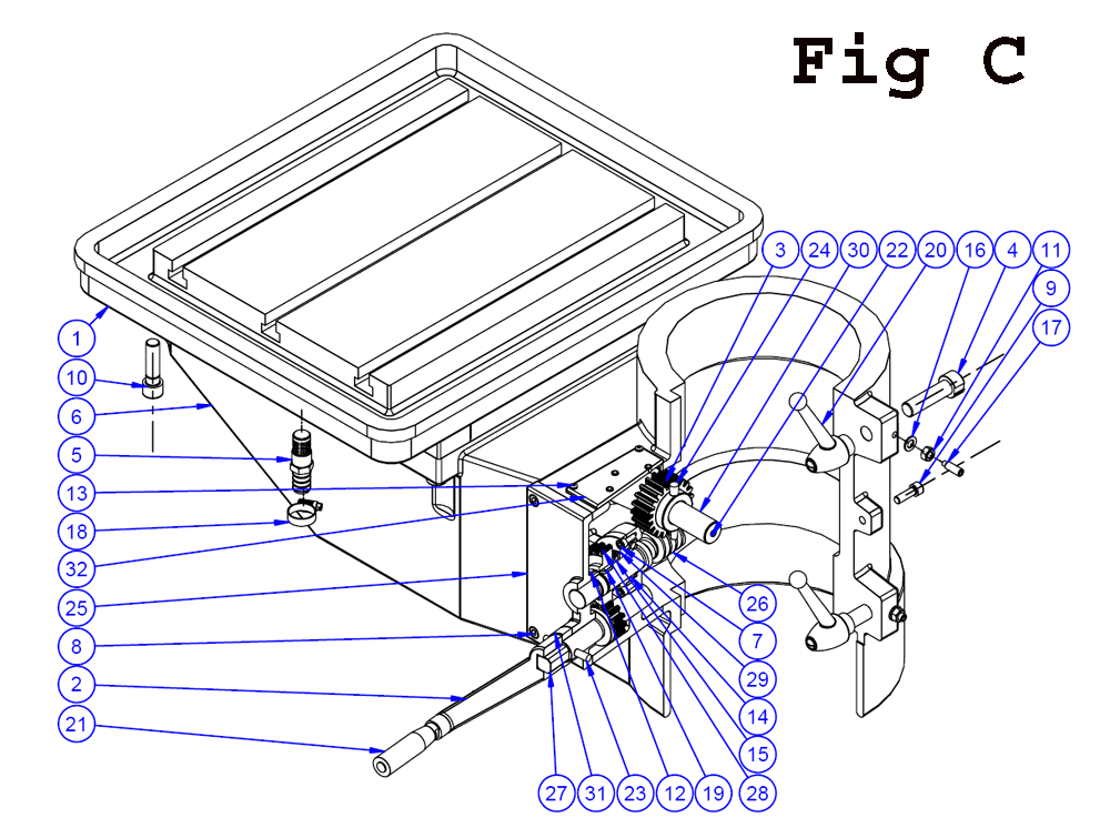 Fig-8 Diagram and Parts List for J-2360 354051 Jet Drill Press