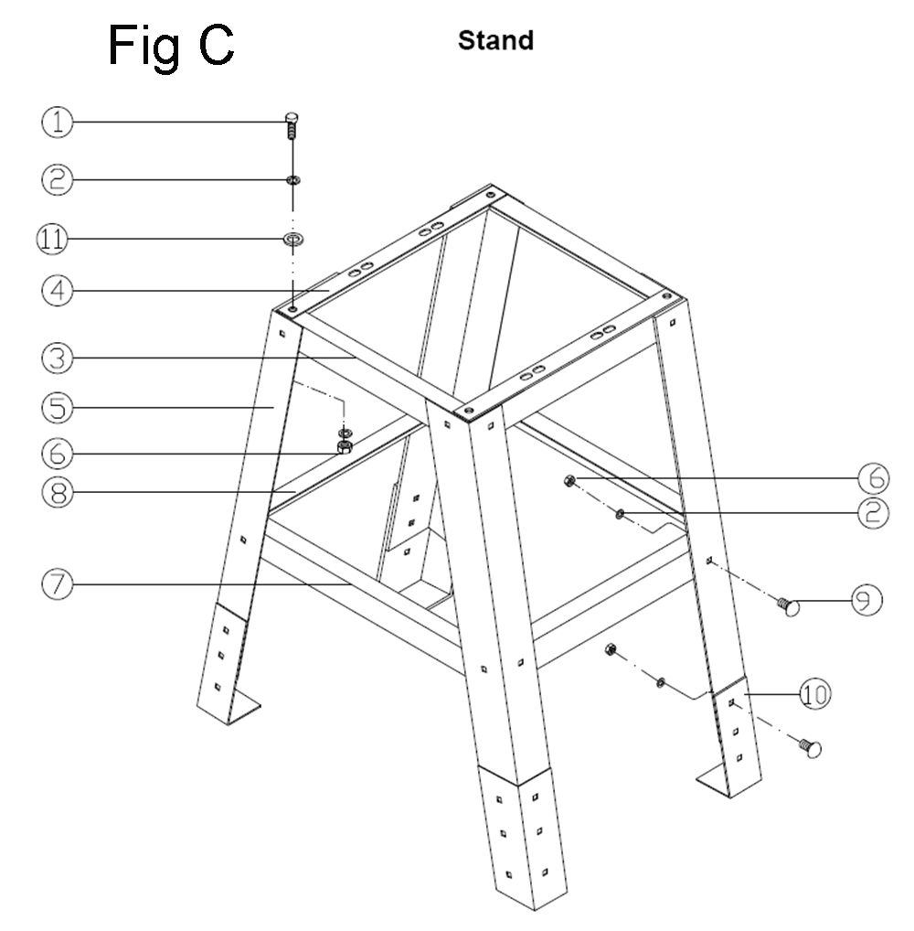 Fig-3 Diagram and Parts List for 727300K  Jet Table Saw