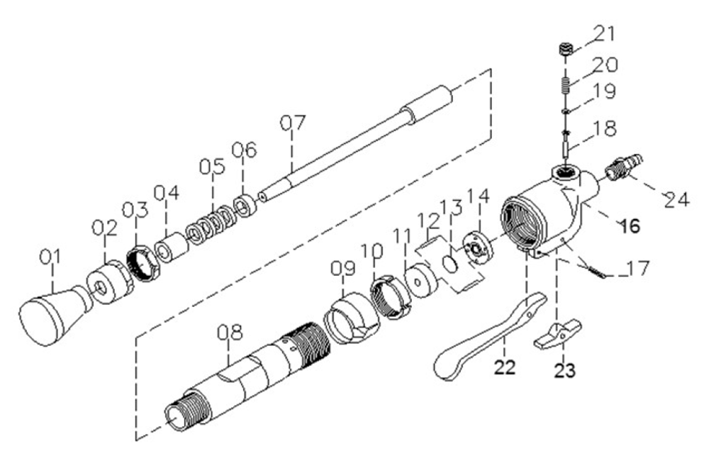 Fig-0 Diagram and Parts List for 550601  Jet Sander