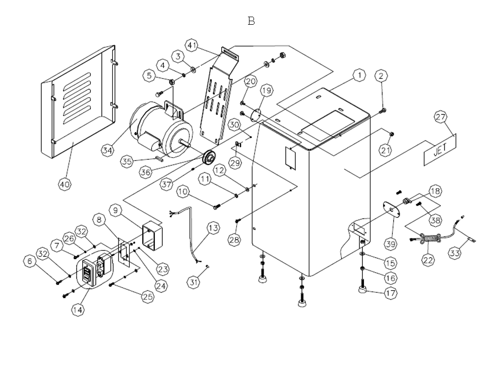 Fig-2 Diagram and Parts List for 414602  Jet Sander Grinder