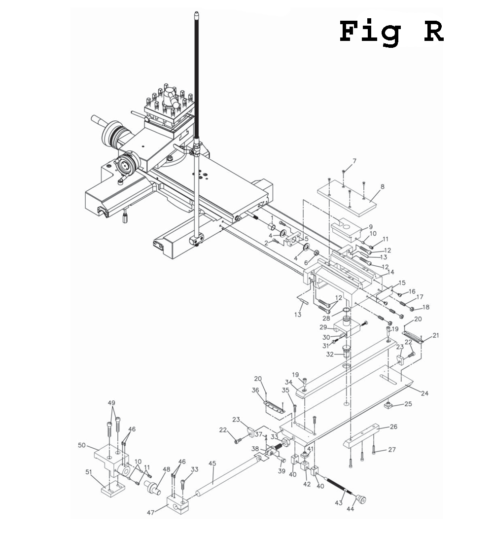Fig-26 Diagram and Parts List for EGH-1880 892612 Jet Lathe