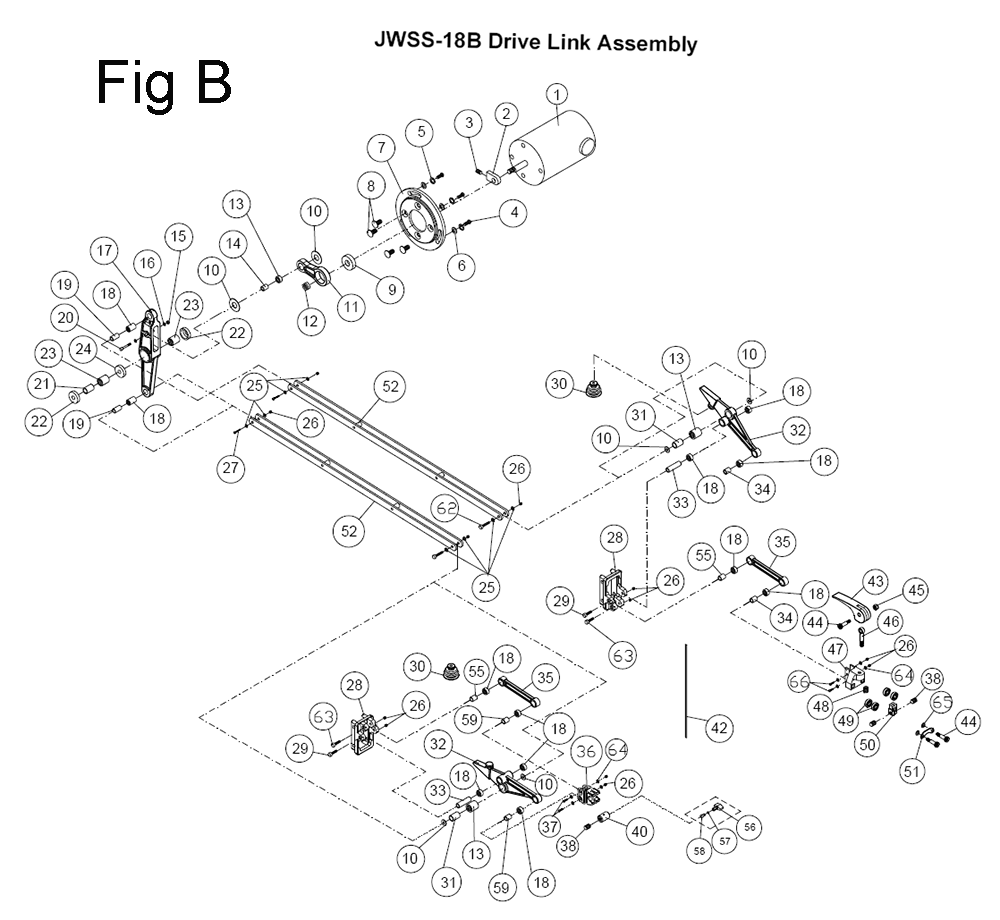 Fig-2 Diagram and Parts List for 727300K  Jet Table Saw