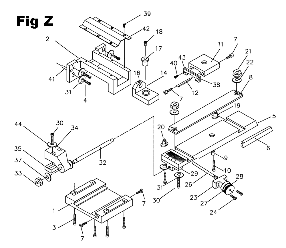 Fig-26 Diagram and Parts List for GH-1440W-3 322406 Jet Lathe