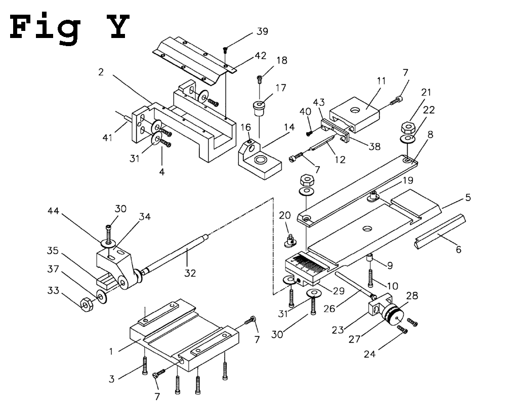 Fig-25 Diagram and Parts List for GH-1640ZK 321852 Jet Lathe