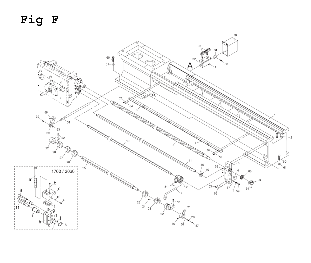 Fig-11 Diagram and Parts List for EGH-1740 892509 Jet Lathe