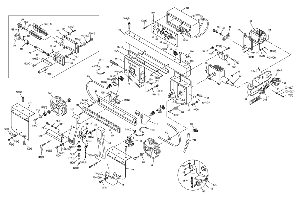Fig-2 Diagram and Parts List for 414479  Jet Table Saw