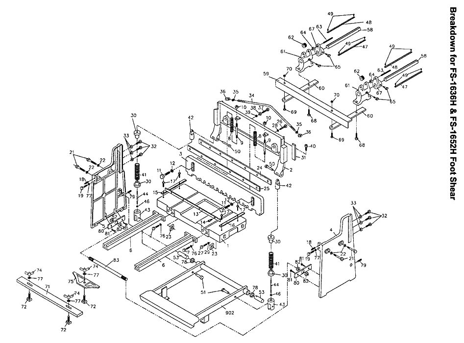 Page 1 Diagram and Parts List for 752636-FS-1636H  Jet Metal Work & Weld