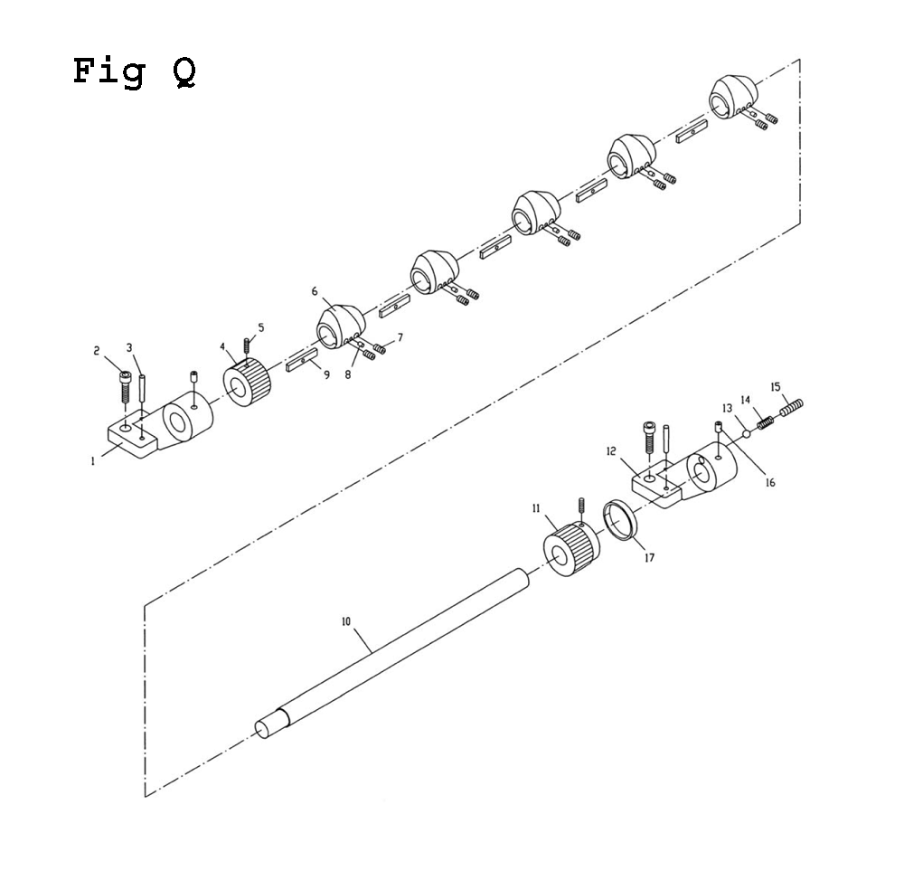 Fig-17 Diagram and Parts List for GH-1640ZX 321439 Jet Lathe