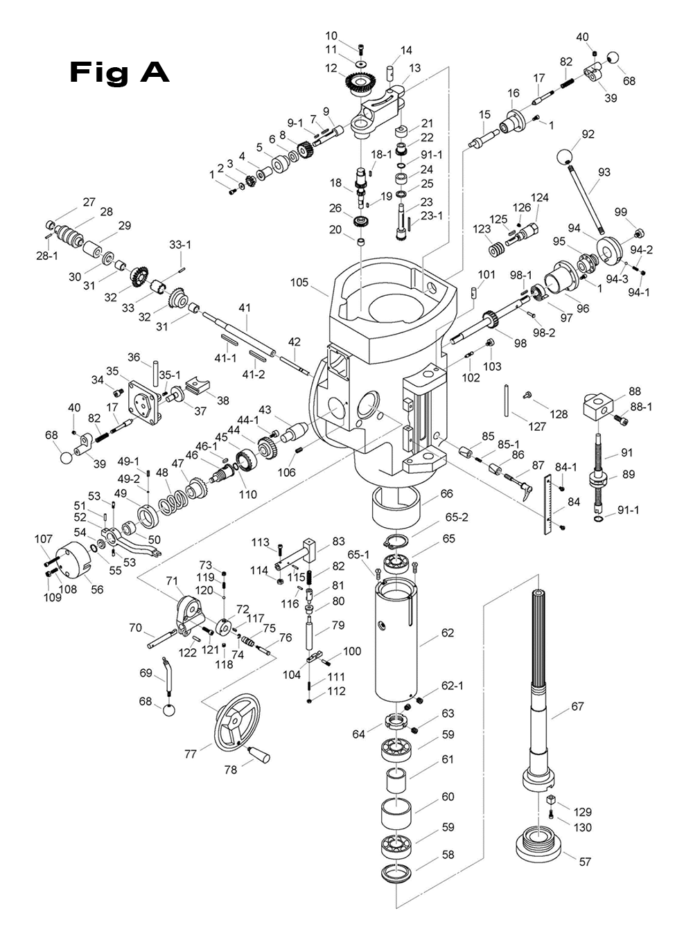 Fig-8 Diagram and Parts List for 698069  Jet Mill