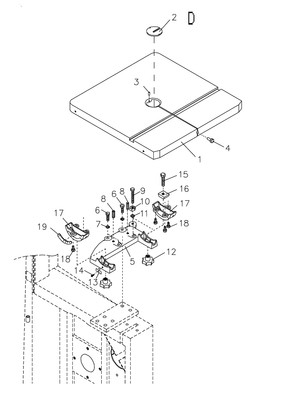 Fig-3 Diagram and Parts List for 708749B  Jet Table Saw