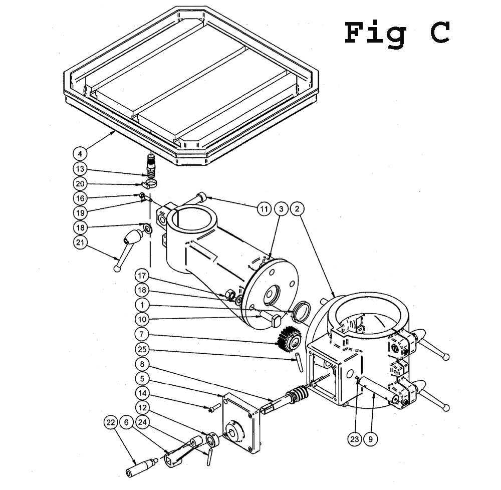Fig-5 Diagram and Parts List for J-2350 354052 Jet Drill Press