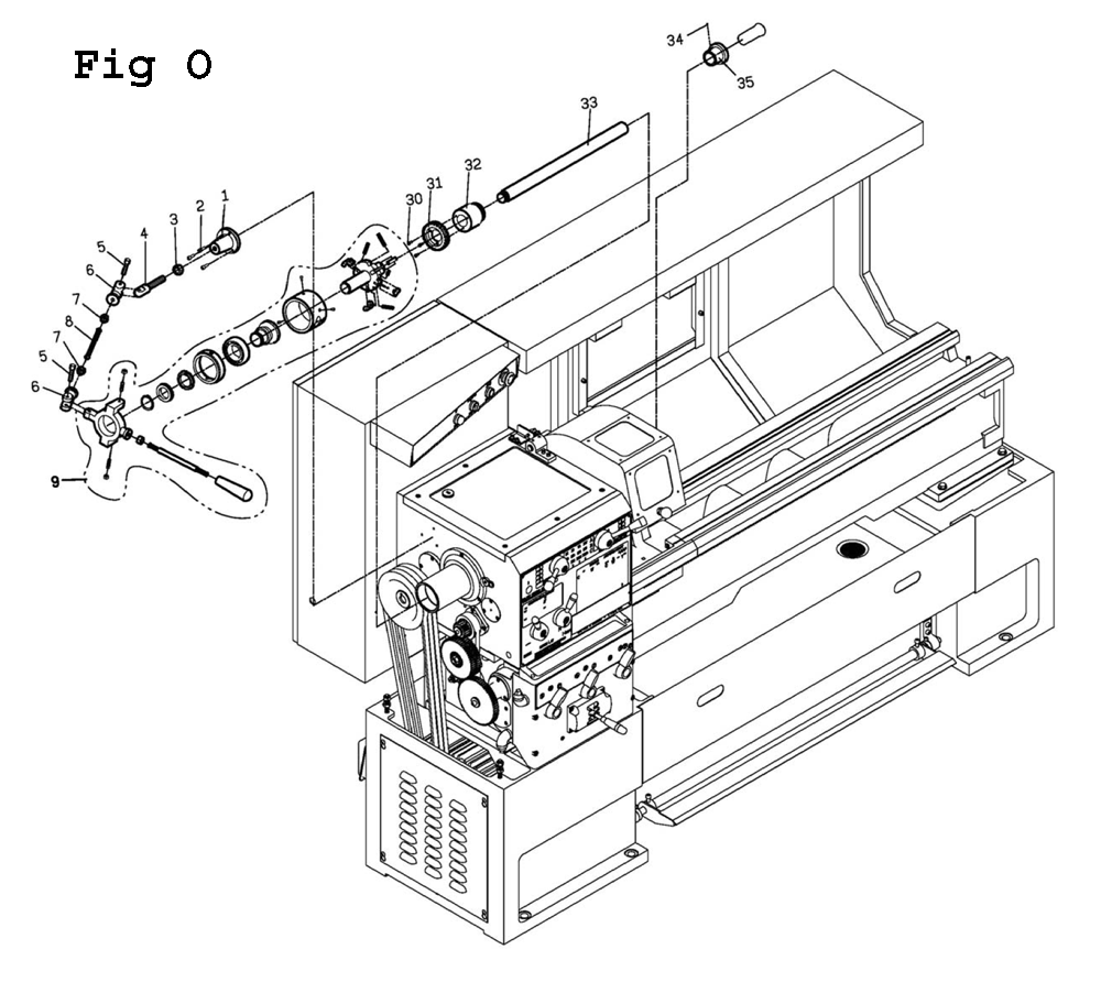 Fig-20 Diagram and Parts List for EGH-1740 892509 Jet Lathe