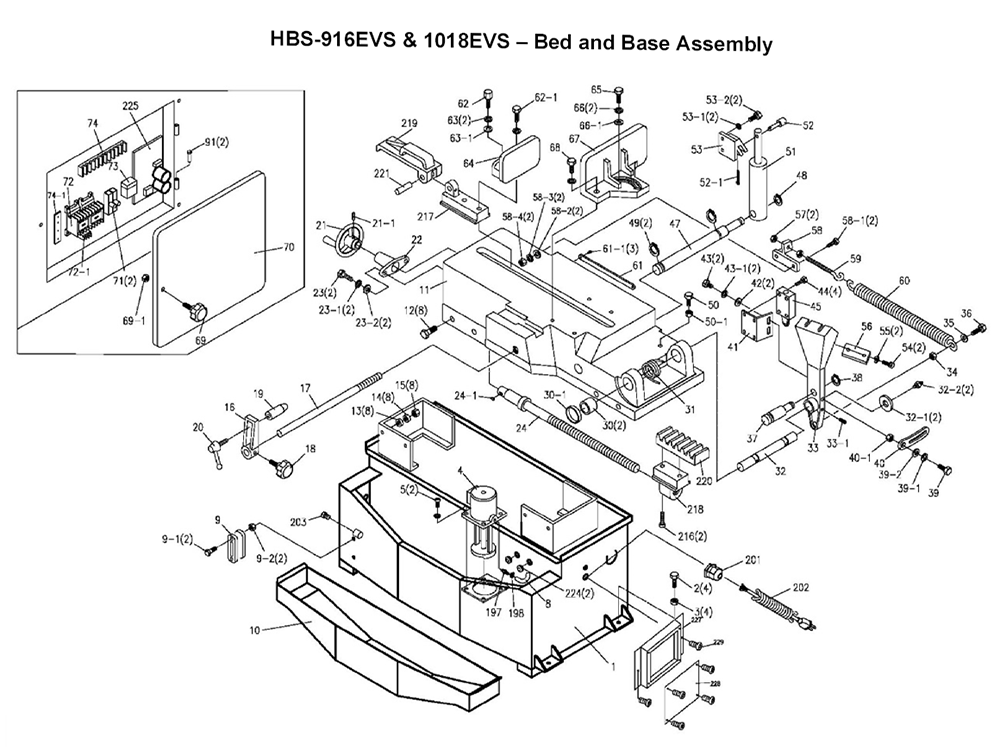 Fig-0 Diagram and Parts List for 424469  Jet Table Saw