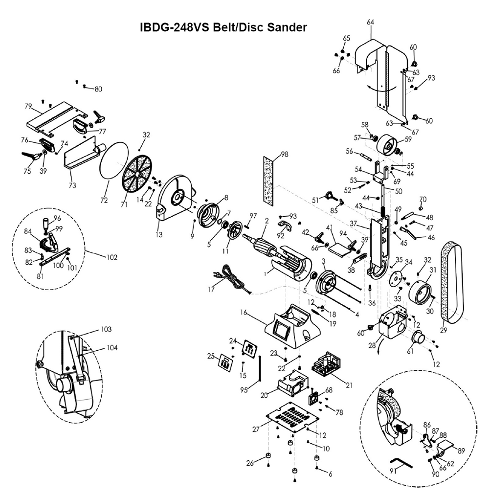 Fig-0 Diagram and Parts List for 577842  Jet Sander Grinder