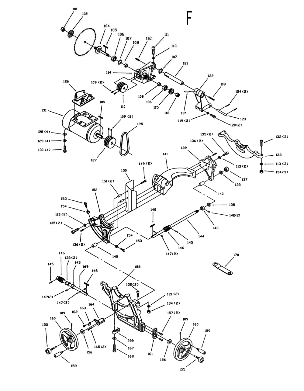Fig-5 Diagram and Parts List for 708663PK  Jet Table Saw