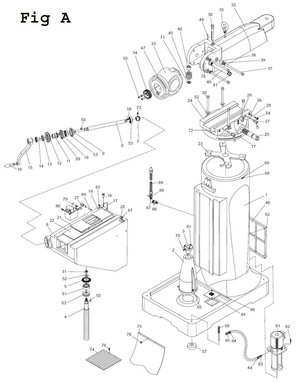 Fig-1 Diagram and Parts List for ETM-949EVS  Jet Mill